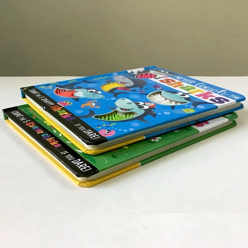 Never Touch the Easter Chicks, and Sharks Board Books Set Kids Sensory Textured